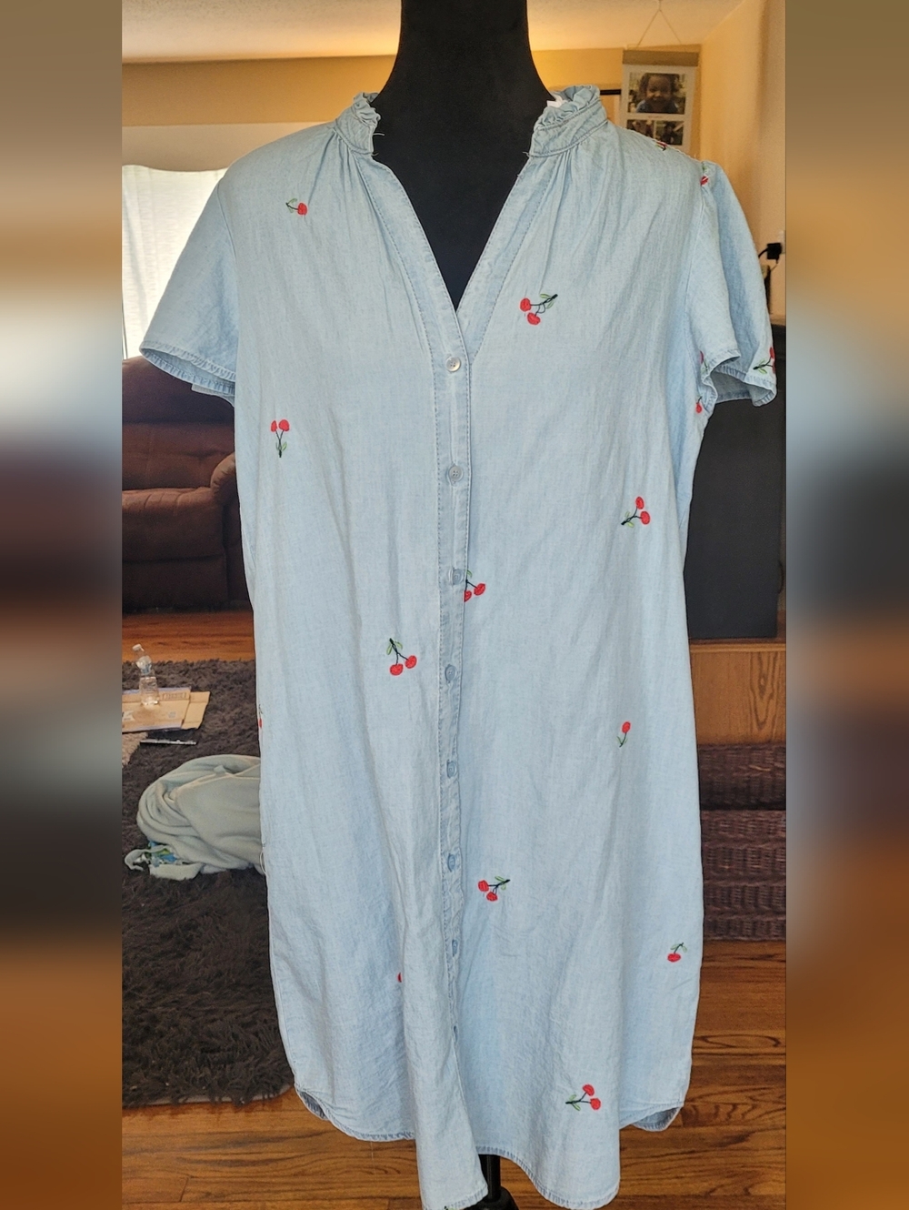 Jane & Delancey Cherry Shirt Dress Nwt